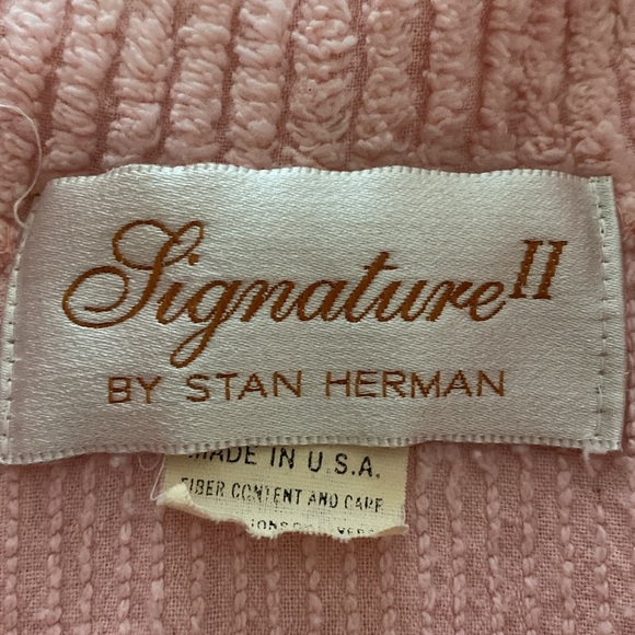 Rare vintage Stan Herman Signature II pink chenille robe with teddy bear - Picture 8 of 10